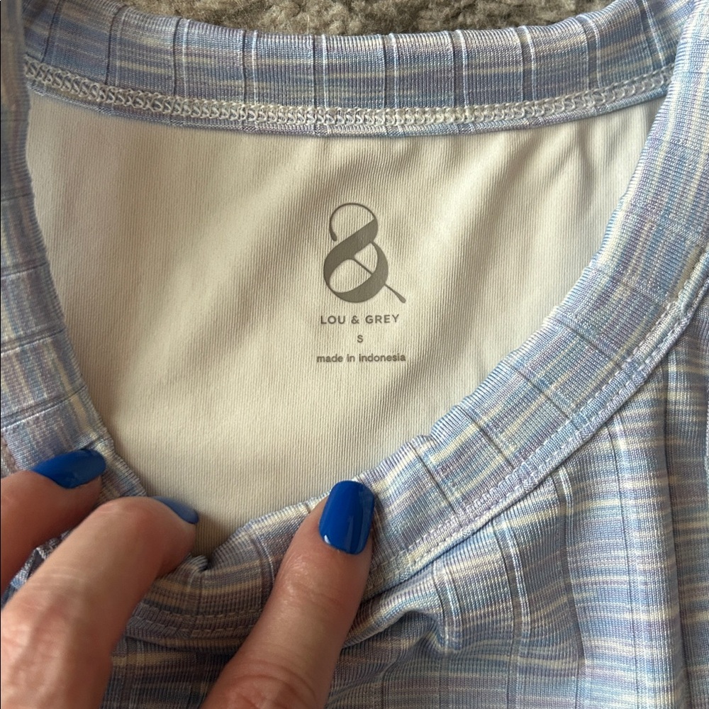 Lou & Grey Light Blue Ribbed Tank - Picture 2 of 4